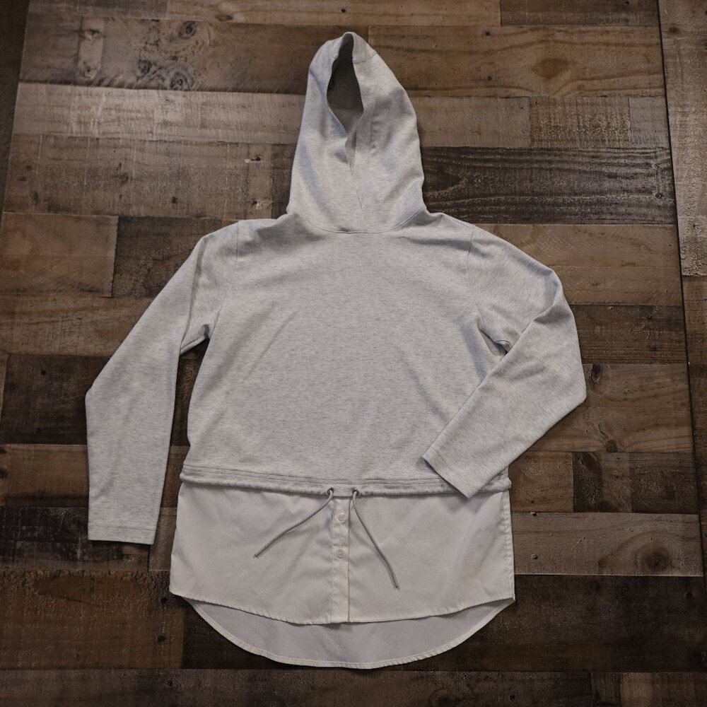 Athleta Gallery Hoodie Top women's small heather white